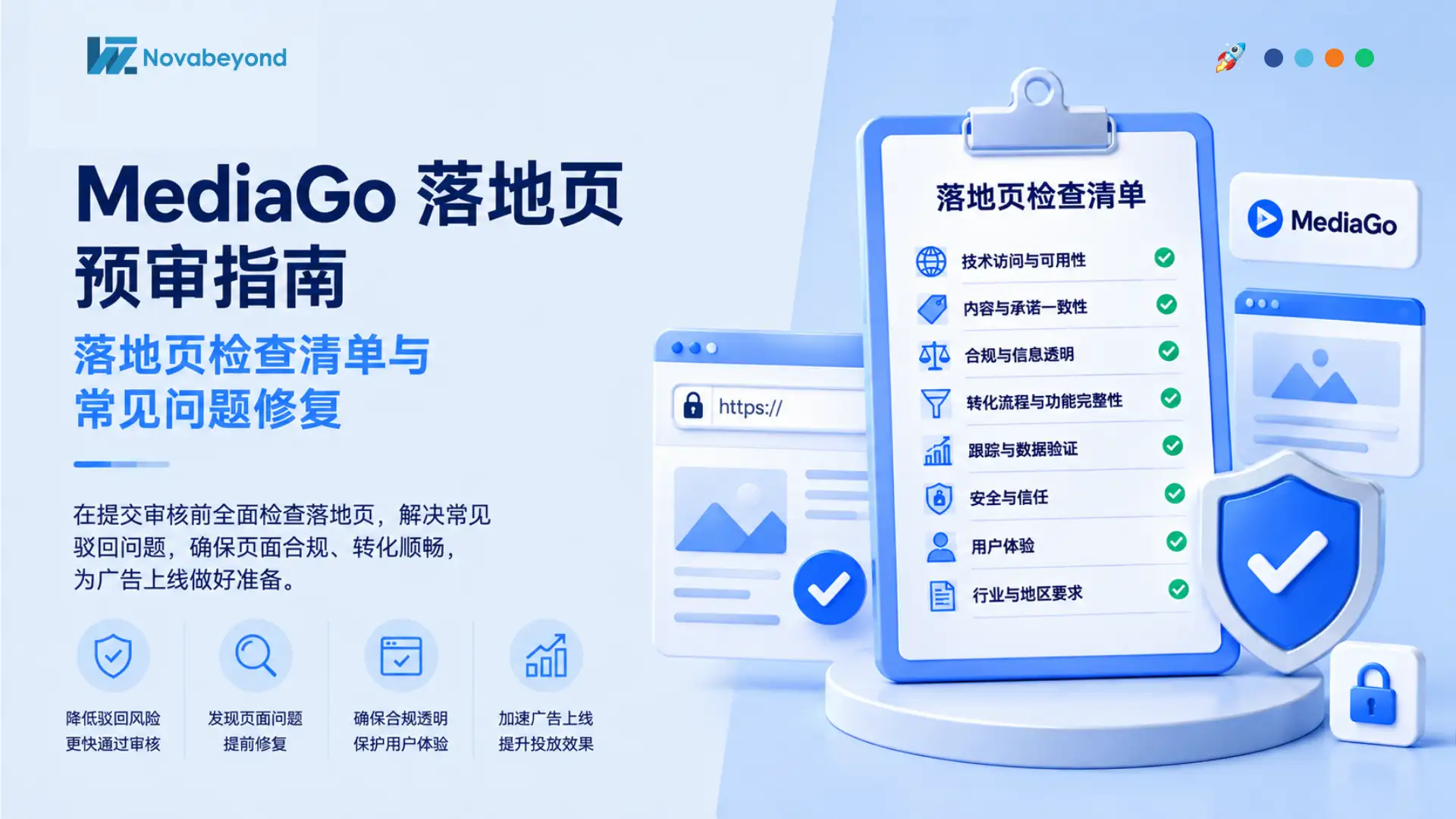 MediaGo URL预审核指南：落地页检查清单与拒审问题修复