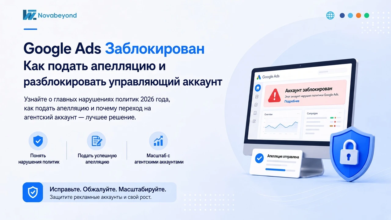 Блокировка Google Ads в 2026 году? Как подать апелляцию и разблокировать управляющий аккаунт